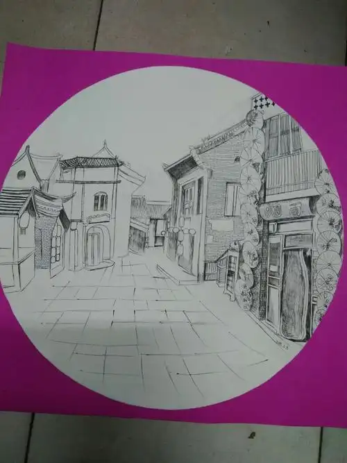 写生洛邑古城美景.