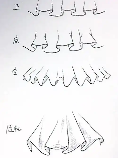 女生裙摆褶皱绘画技巧你画对了吗