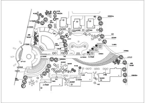 某中心绿地景观规划设计cad总平面方案图
