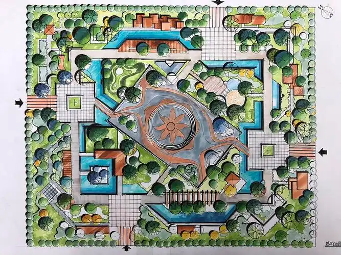 绿地公园方案手绘表现