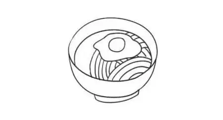 主食面条简笔画绘画步骤图示