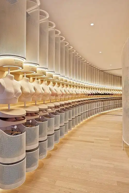 维珍尼内衣店弧形展示墙面设计效果图