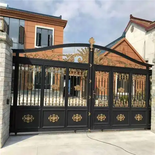 欧式铝艺大门 别墅对开门 双开农村自建房花园庭院大门 平移门 对开门