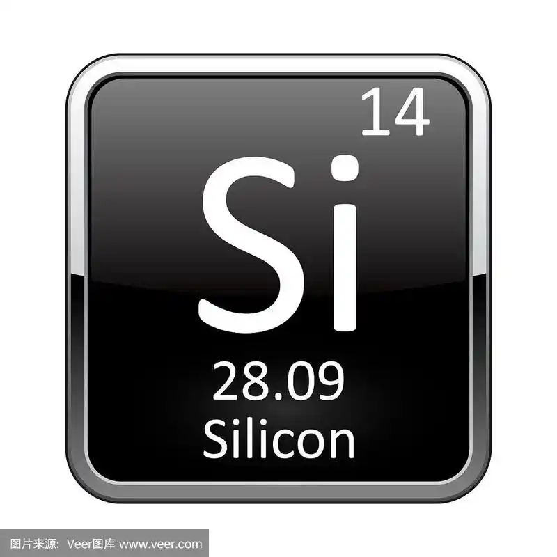 元素周期表中的硅元素.矢量图