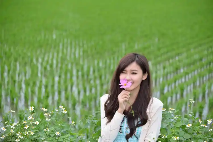 金色麦浪里的农家姑娘写真电脑桌面壁纸(三)