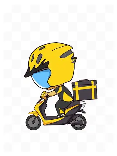 骑摩托车外卖小哥
