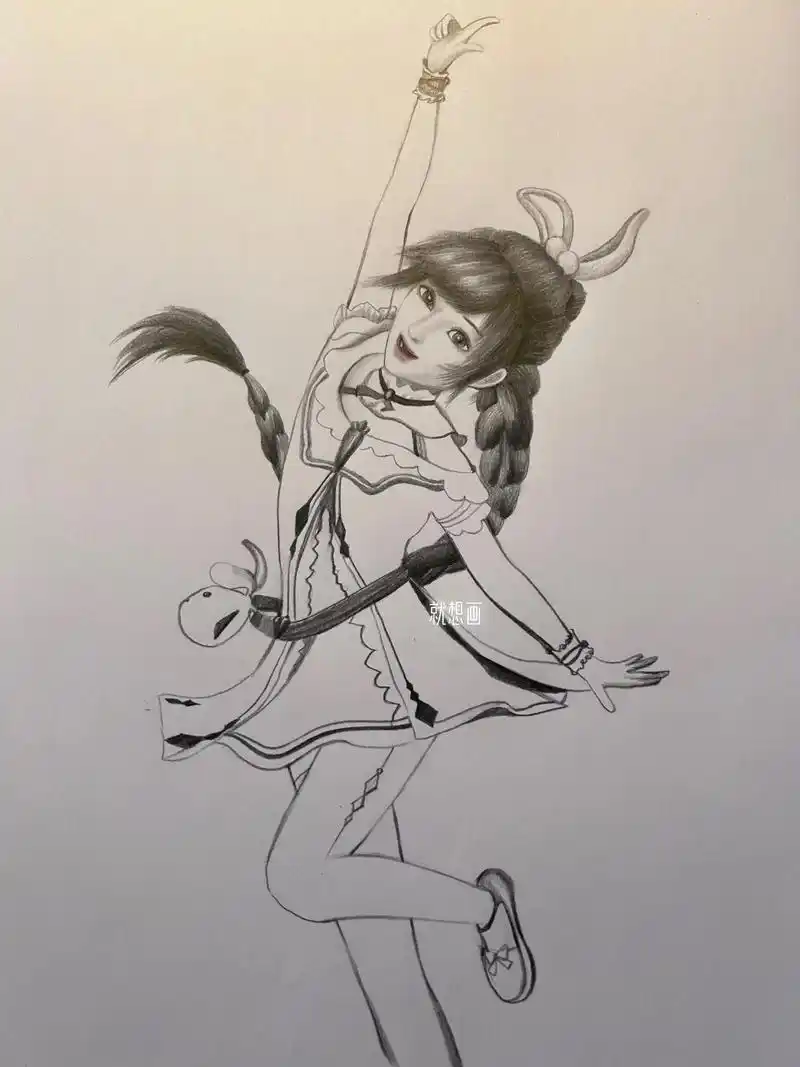 斗罗大陆小舞画过程小时候.小舞画过程90#画画 #小舞 #手 - 抖音