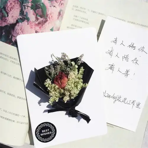 厂家直销小玫瑰花束贺卡生日贺卡情人节贺卡