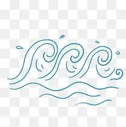 卡通简笔画水浪