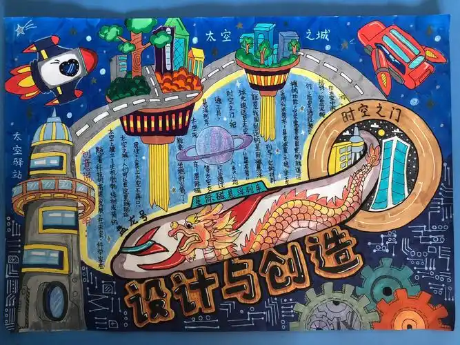 科学手抄报 #科幻画 #科幻手抄报六年级哥哥小学最后阶段参加的手