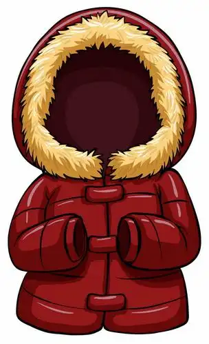 深红色的卡通棉衣羽绒服7921709eps图片免抠素材