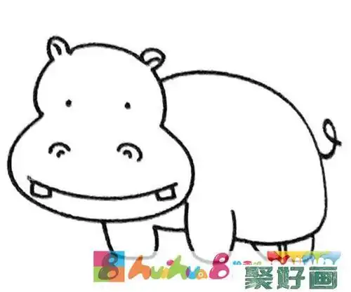 简笔画大全幼儿涂色画河马简笔画图片怎么画简笔画教程小河马的画法