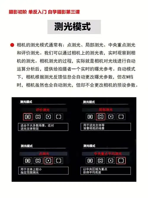 摄影初阶|单反入门|自学摄影第三课测光模式