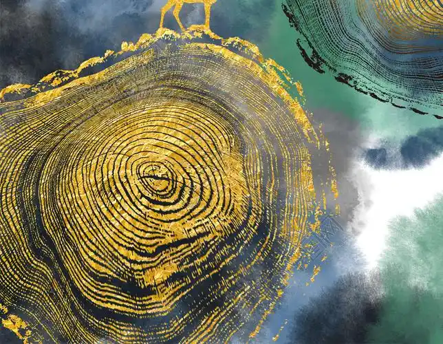 抽象金色年轮轻奢装饰画设计图免费下载_2953像素_psd格式_编号