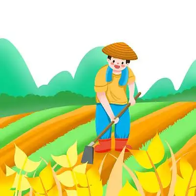 芒种农田干农活扁平芒种干农活元素种地png素材芒种二十四节气