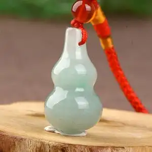 天然a货翡翠小葫芦吊坠浅绿色男女款玉葫芦玉坠 缅甸玉石福禄挂件