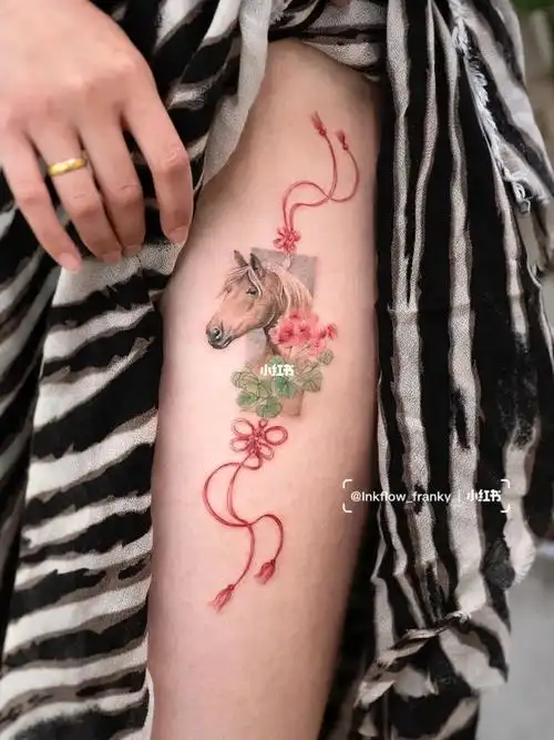 中式tattoo生肖马