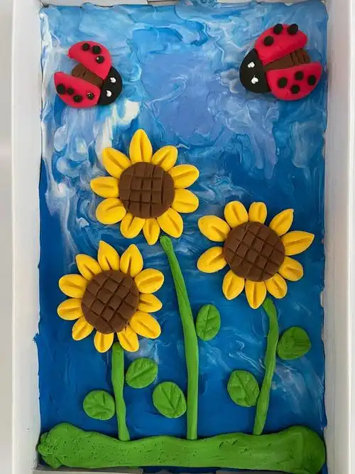 作品黏土向日葵