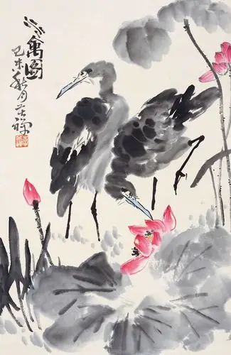 美术馆——2016年第二期书画作品大众鉴藏会书画专场李苦禅-花鸟成交