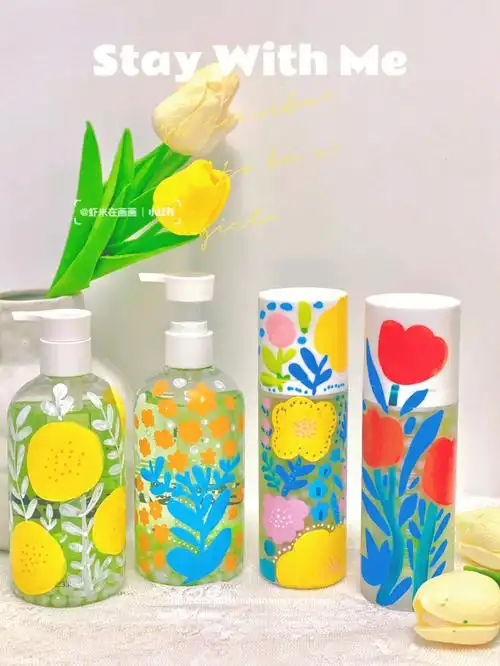 旧物改造瓶子原创丙烯画手绘花卉装饰画