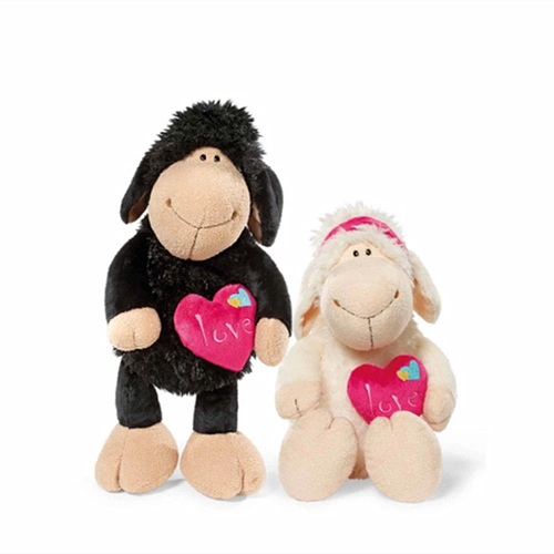 nici黑色小羊爱心毛绒玩具公仔礼物玩偶娃娃吉祥物毛绒布艺类玩具