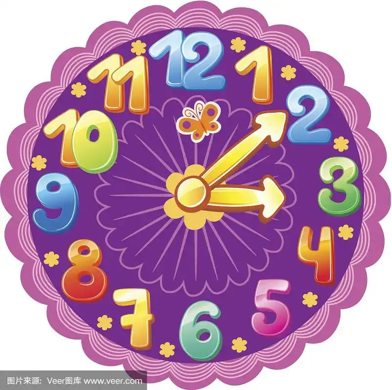 钟,乐趣,绘画插图,时间,卡通