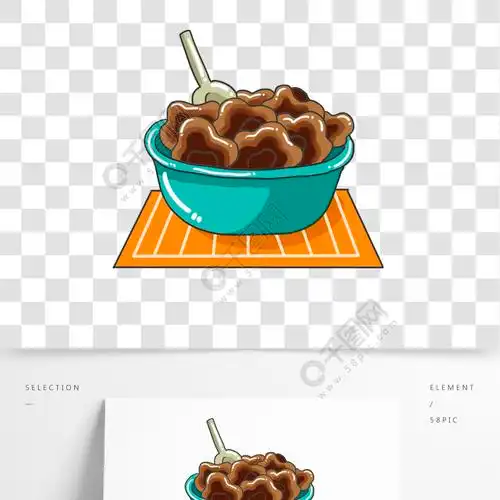 原创可爱卡通黑木耳小食手绘免扣素材