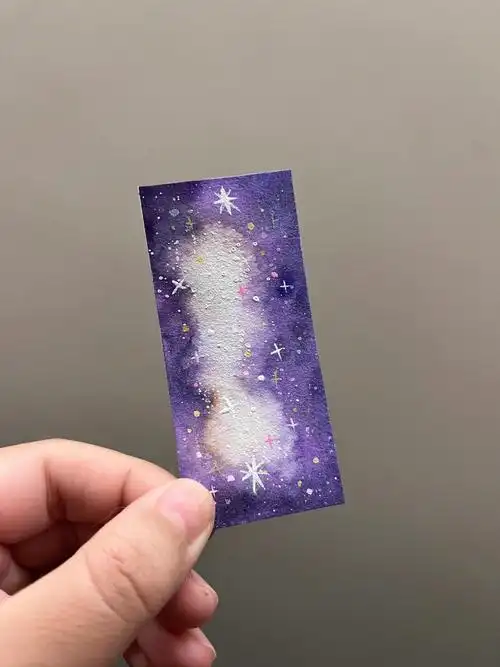 水彩星空做个迷你书签