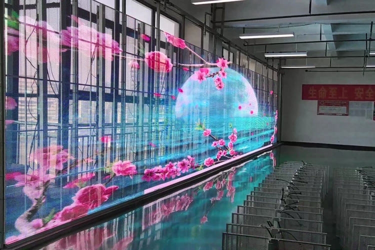 特色室内led透明屏就是这么透这么好看有玻璃的地方就能用