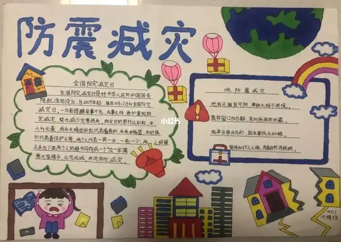 临摹作品防震减灾手抄报