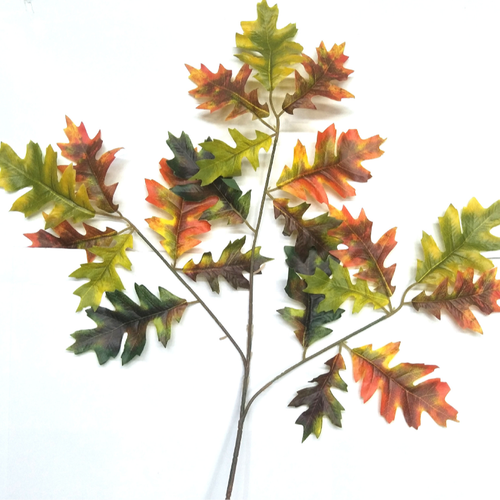 仿真锯齿橡树叶仿真锯齿枝叶仿真榕树叶假叶子园林装饰树叶山楂叶