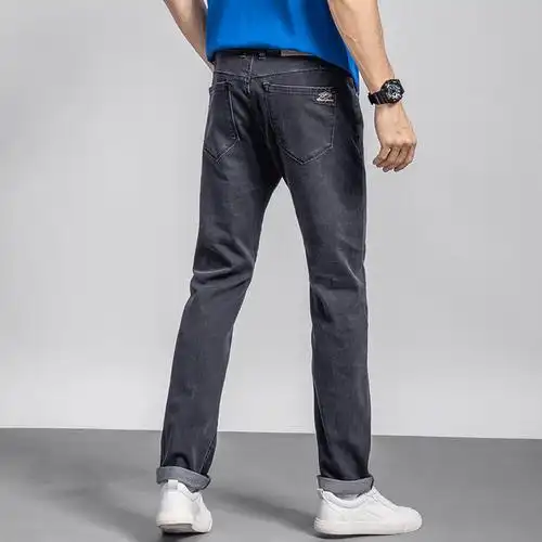 小魔牛仔裤男士夏季宽松筒裤黑色商务休闲牛仔牛仔裤