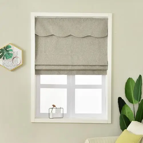 现代简约纯色素色双层罗马帘全遮光短帘小窗窗帘定制窗帘