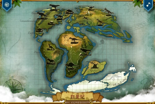 远古地图# 白垩纪的地球 - 地图慧社区 - 看地图,知天下