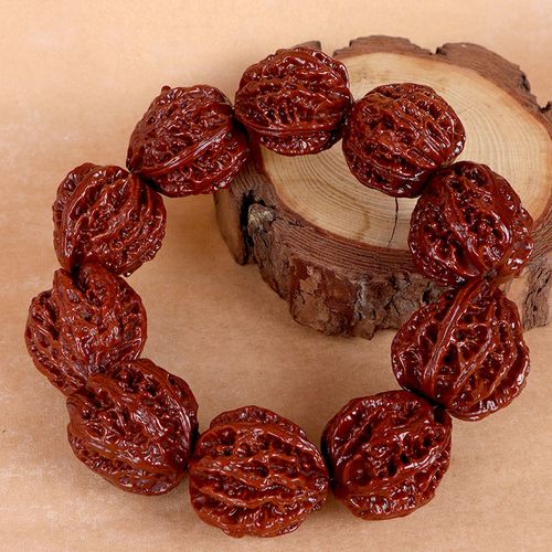 机刷包浆玉化野生文玩山核桃手持男文玩小秋子灯笼把玩佛珠手串