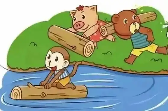 看图写话 #运木头下山 #运木头下山  看图写话 运木头# - 兑趑