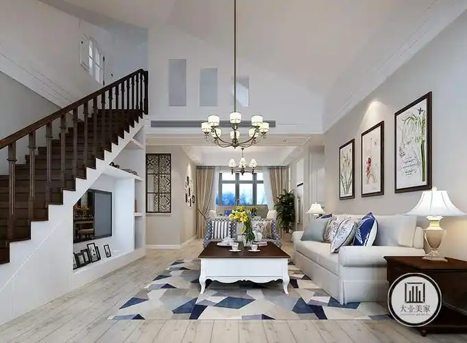 漫山香墅天麓顶跃140平现代美式装修效果图-济南大业美家