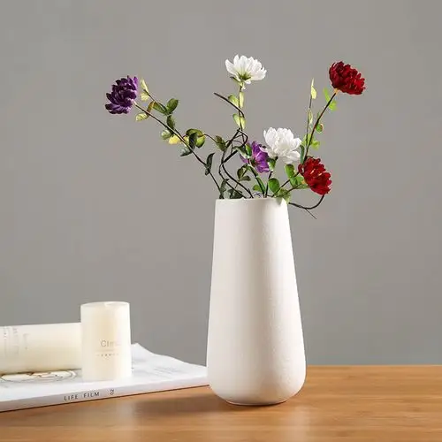 白瓷小清新干花创意陶瓷花瓶简约现代满天星插花花器宜家客厅摆件
