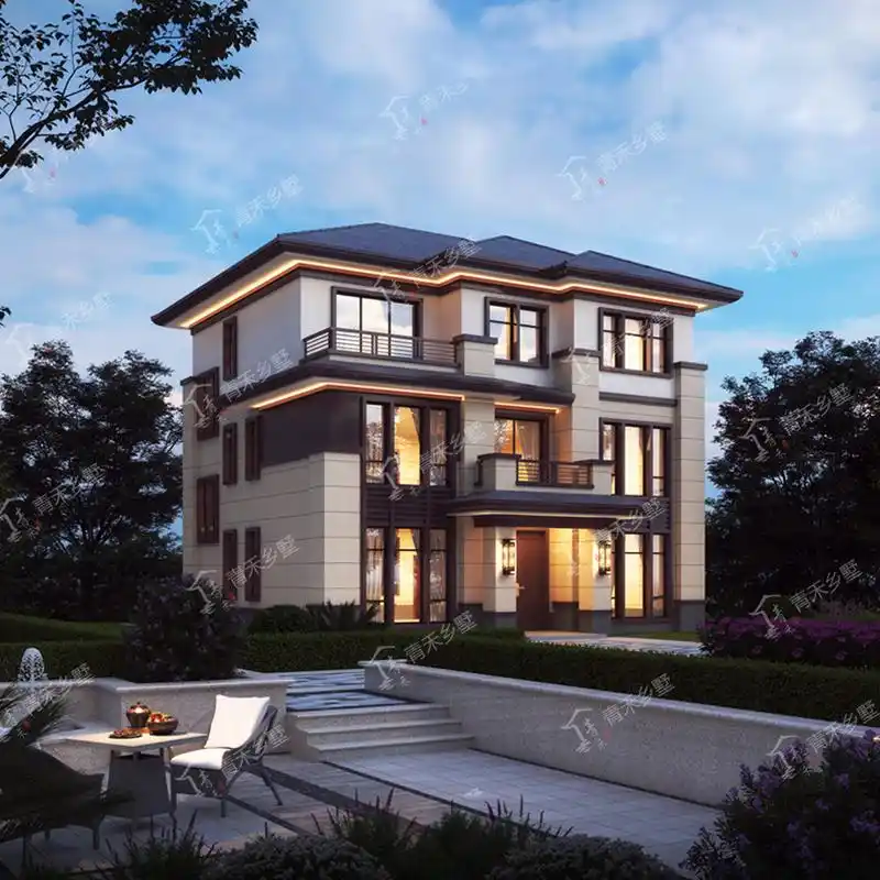 3款占地120平三层新中式农村自建房别墅图纸 农村的宅基地面积申请