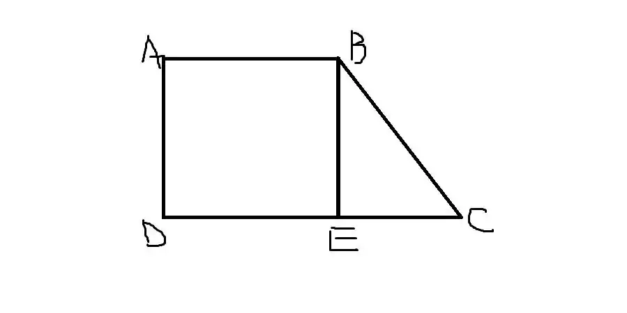 直角梯形的一个内角为120度,较长的腰为六厘米,一底为五厘米,则这个