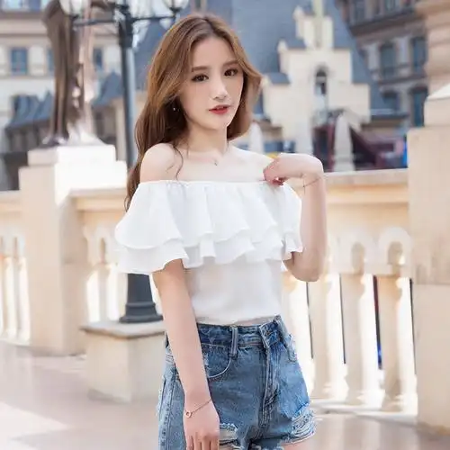 漏两肩雪纺衫搭配|漏两肩雪纺衫穿搭|漏两肩雪纺衫穿法|怎么穿 - 淘宝