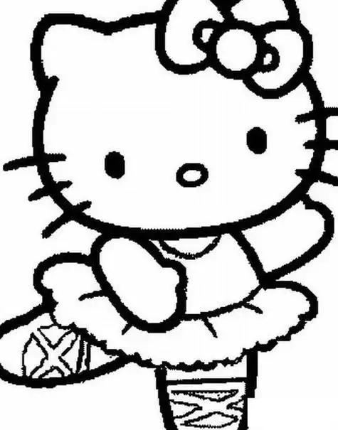 戴皇冠的凯蒂猫卡通人物简笔画作品kitty猫简笔画