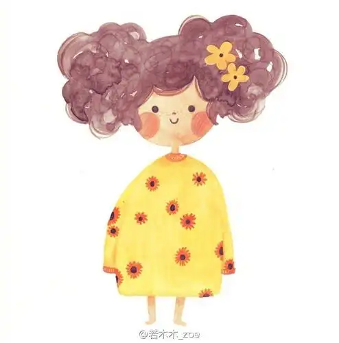 超萌小女孩手绘素材