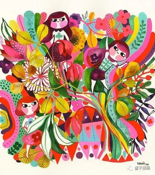 插画helendardik色彩斑斓的儿童装饰画