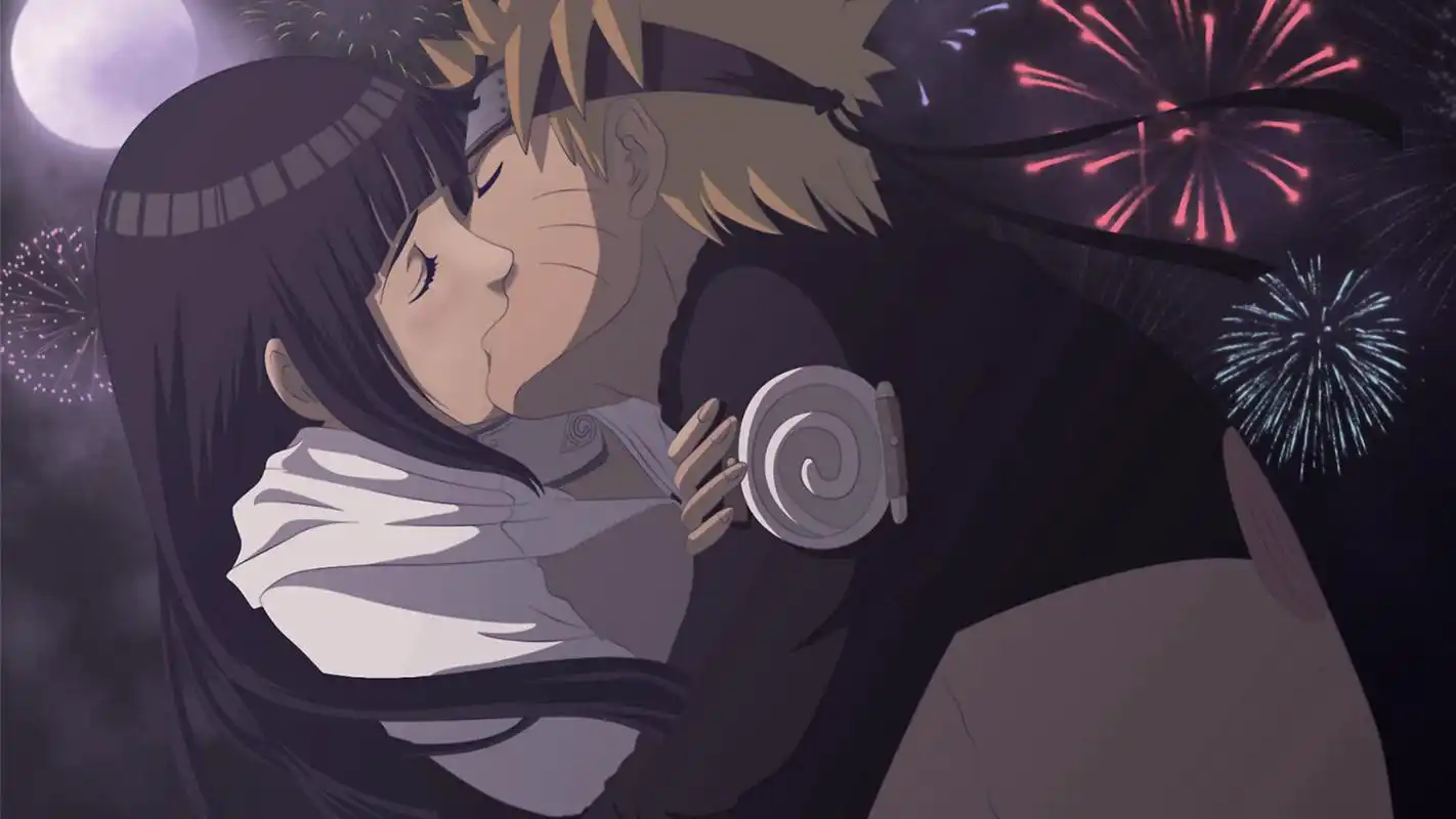 动漫雏田与鸣人浪漫情侣电脑桌面壁纸