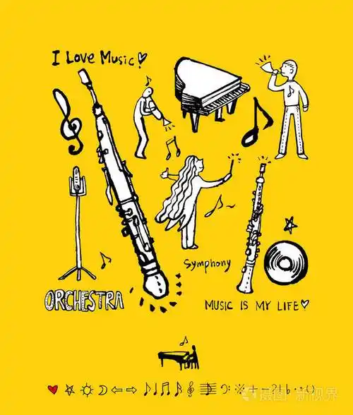 音乐会海报素描音乐插图矢量