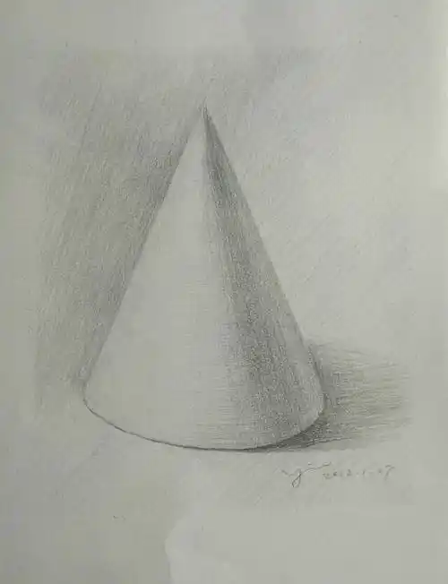 徐州慧衡教育素描基础教学示范一一石膏几何体训练之圆锥体