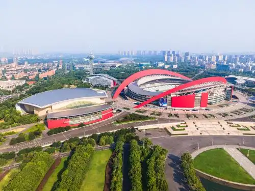 南京河西奥林匹克体育中心航拍全景