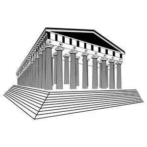 希腊素描希腊帕台农神庙素描矢量照片