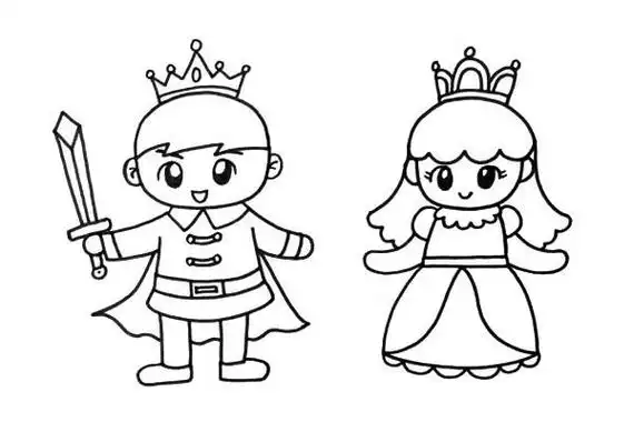 公主王子头冠简笔画